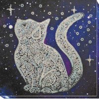Mid-sized bead embroidery kit Abris Art AMB-052 Star cat