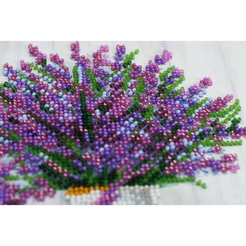 Mid-sized bead embroidery kit Abris Art AMB-059 Lavender scent