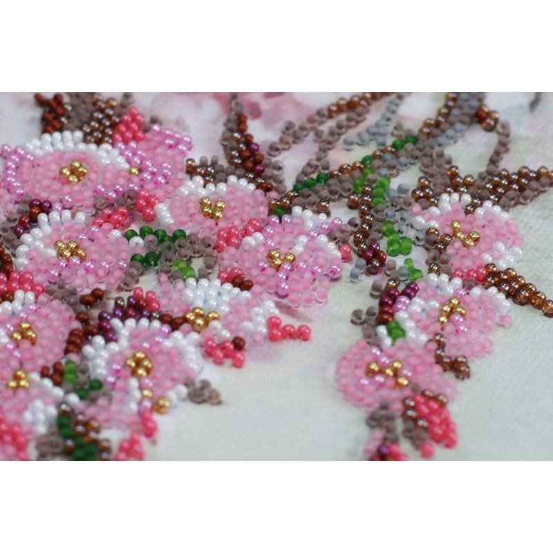 Mid-sized bead embroidery kit Abris Art AMB-062 Sakura branch