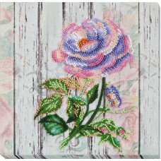 Mid-sized bead embroidery kit Abris Art AMB-063 Tea rose