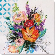 Mid-sized bead embroidery kit Abris Art AMB-067 Flower extravaganza