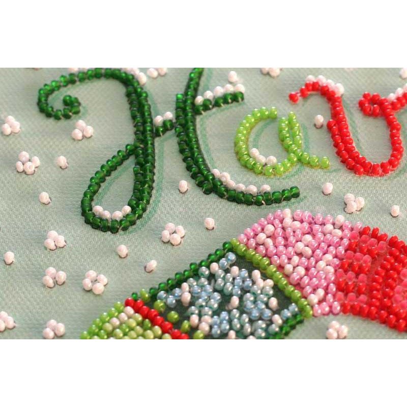 Mid-sized bead embroidery kit Abris Art AMB-070 Have a lovely holidays