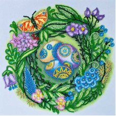 Mid-sized bead embroidery kit Abris Art AMB-076 Easter wreath