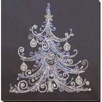 Mid-sized bead embroidery kit Abris Art AMB-079 Christmas tree silver