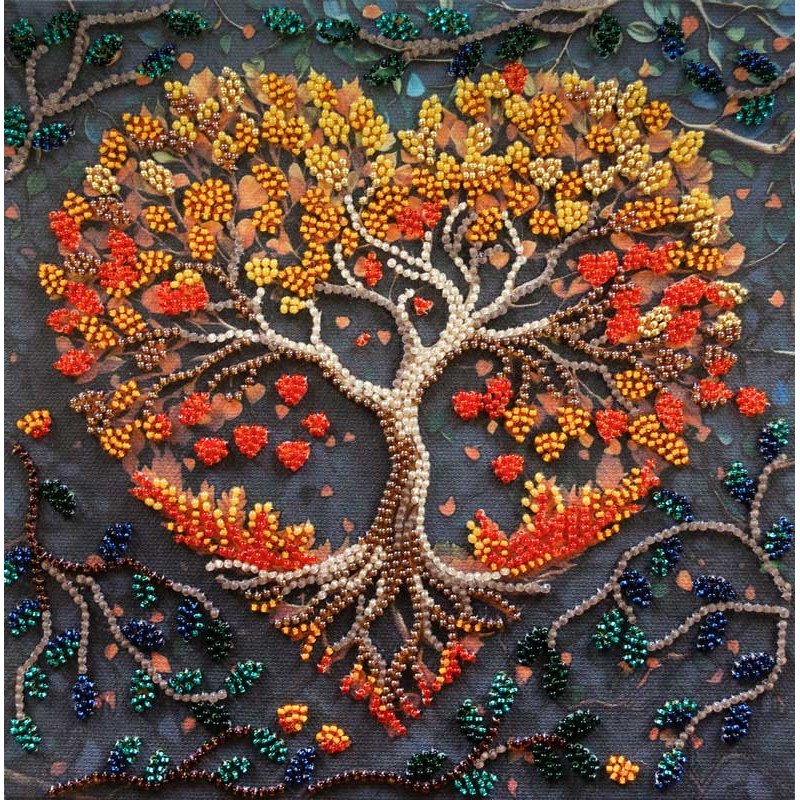 Mid-sized bead embroidery kit Abris Art AMB-119 Warm feelings