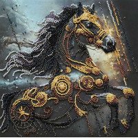 Mid-sized bead embroidery kit Abris Art AMB-129 Dark Lightning