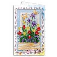 Microbead embroidery kit postcard-envelope Abris Art AOM-003 Early spring