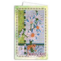 Microbead embroidery kit postcard-envelope Abris Art AOM-005 Chamomile