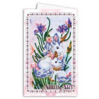Microbead embroidery kit postcard-envelope Abris Art AOM-006 Unicorns