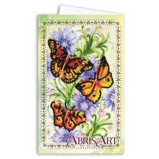 Набір для вишивання мікробісером листівка-конверт Абріс Арт АОМ-008 Три метелика