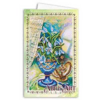 Microbead embroidery kit postcard-envelope Abris Art AOM-009 Sparrows