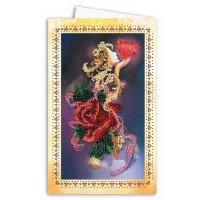 Набор для вышивки микробисером открытка-конверт Абрис Арт АОМ-011 Бархат розы