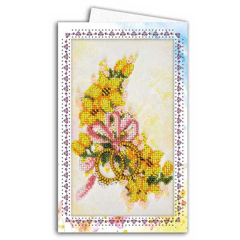 Набір для вишивання мікробісером листівка-конверт Абріс Арт АОМ-015 Весільні квіти