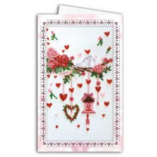 Microbead embroidery kit postcard-envelope Abris Art AOM-016 Wedding tinsel