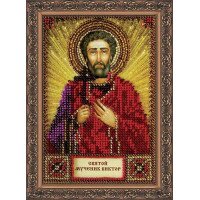 Набор для вышивки бисером именной мини-иконы Святой Виктор Абрис Арт ААМ-031