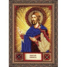 Набор для вышивки бисером именной мини-иконы Святой Никита Абрис Арт ААМ-035