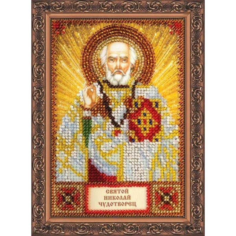 Набір для вишивання бісером іменної міні-ікони Святий Миколай Абріс Арт ААМ-047
