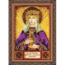 The kit for a bead stiching mini icons of saints Saint Ludmila Abris Art AAM-050