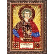 Набор для вышивки бисером именной мини-иконы Святой Георгий Абрис Арт ААМ-053