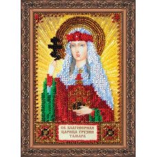 The kit for a bead stiching mini icons of saints Saint Tamara Abris Art AAM-064