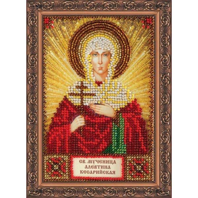 The kit for a bead stiching mini icons of saints Holy Alevtina Abris Art AAM-111