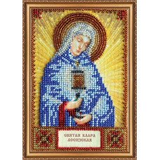 The kit for a bead stiching mini icons of saints Holy Clara Abris Art AAM-118