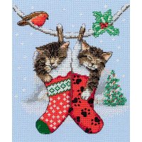 Набір для вишивання хрестиком Anchor РСЕ0504 Різдвяні кошенята