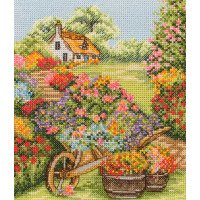 Cross Stitch Kits Anchor PCE749 Floral Wheelbarrow