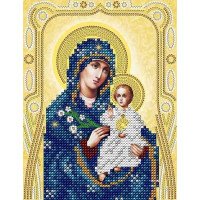 Pattern beading A-strochka AC5-058 Icon of  Holy Mother of God Unfading color (gold)