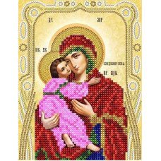 Схема для вишивання бісером А-строчка АС5-062 Ікона Володимирська Божа Матір (золото)