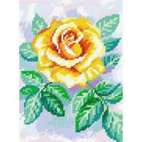 Kit for embroidery yarn on canvas with a pattern Quick Tapestry TD-25 Yellow Rose