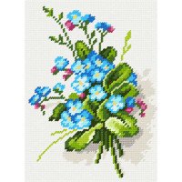 Kit for embroidery yarn on canvas with a pattern Quick Tapestry TD-30 Forget-me-nots