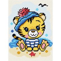 Набор для вышивки пряжей по канве с рисунком Quick Tapestry TD-34 Тигрёнок
