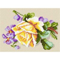 Kit for embroidery yarn on canvas with a pattern Quick Tapestry TD-36 Rose with Violets