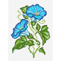 Kit for embroidery yarn on canvas with a pattern Quick Tapestry TD-40 Crown Panich (Blue)