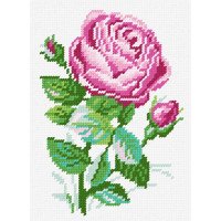 Kit for embroidery yarn on canvas with a pattern Quick Tapestry TD-49 Rose