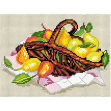 Kit for embroidery yarn on canvas with a pattern Quick Tapestry TH-04 Still life "Pears in a basket"