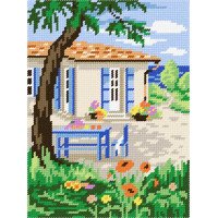 Kit for embroidery yarn on canvas with a pattern Quick Tapestry TH-37 Hot afternoon