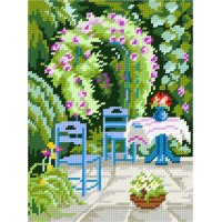 Kit for embroidery yarn on canvas with a pattern Quick Tapestry TH-38 In the garden