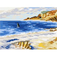 Kit for embroidery yarn on canvas with a pattern Quick Tapestry TH-39 Sailboat at Sainte-Adresse