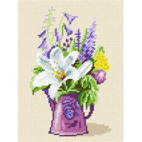 Kit for embroidery yarn on canvas with a pattern Quick Tapestry TH-40 Bouquet of lilies