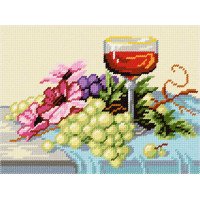 Kit for embroidery yarn on canvas with a pattern Quick Tapestry TH-42 Wine and grapes