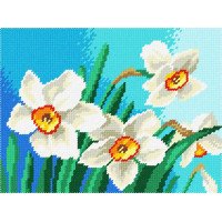 Набор для вышивки пряжей по канве с рисунком Quick Tapestry TH-46 Нарциссы