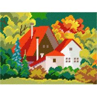 Kit for embroidery yarn on canvas with a pattern Quick Tapestry TH-49 Magical autumn