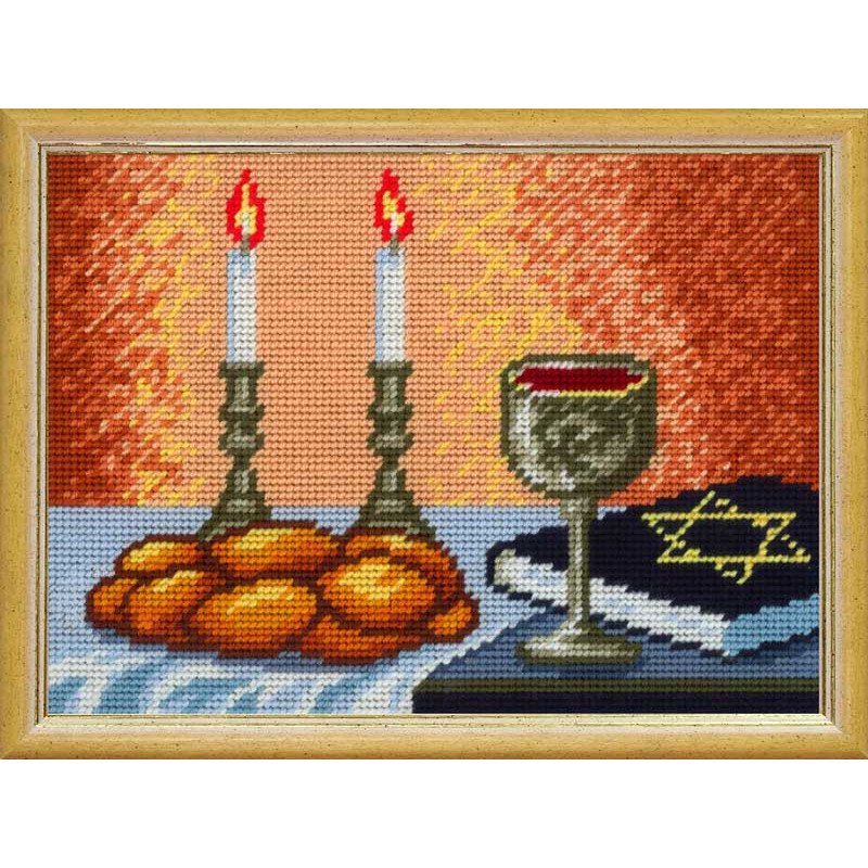 Kit for embroidery yarn on canvas with a pattern Quick Tapestry TH-52 Shabbat
