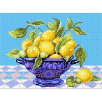 Kit for embroidery yarn on canvas with a pattern Quick Tapestry TL-06 Lemons in a vase