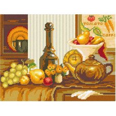 Kit for embroidery yarn on canvas with a pattern Quick Tapestry TL-11 Kitchen still life