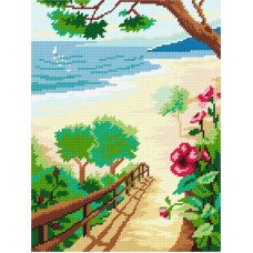 Kit for embroidery yarn on canvas with a pattern Quick Tapestry TL-12 Descent to the sea