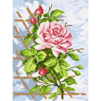 Kit for embroidery yarn on canvas with a pattern Quick Tapestry TL-21 Rose