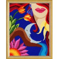 Kit for embroidery yarn on canvas with a pattern Quick Tapestry TL-28 Fantasy Spring